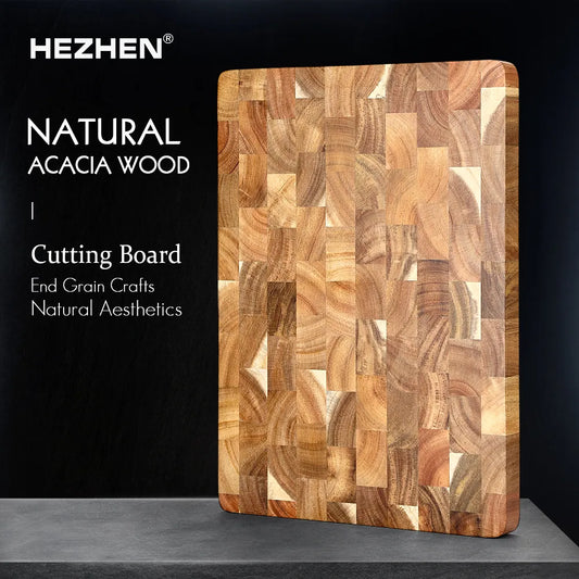 HEZHEN Cutting Board Double-sided Using Premium Acacia Wood Splicing